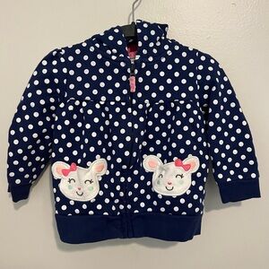 Carter's Navy and White Polka Dot Hoodie